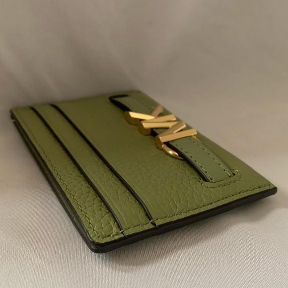 Authentic NWT MK Reed Pebble Leather Cardholder/Case Olive Green - Picture 3 of 7
